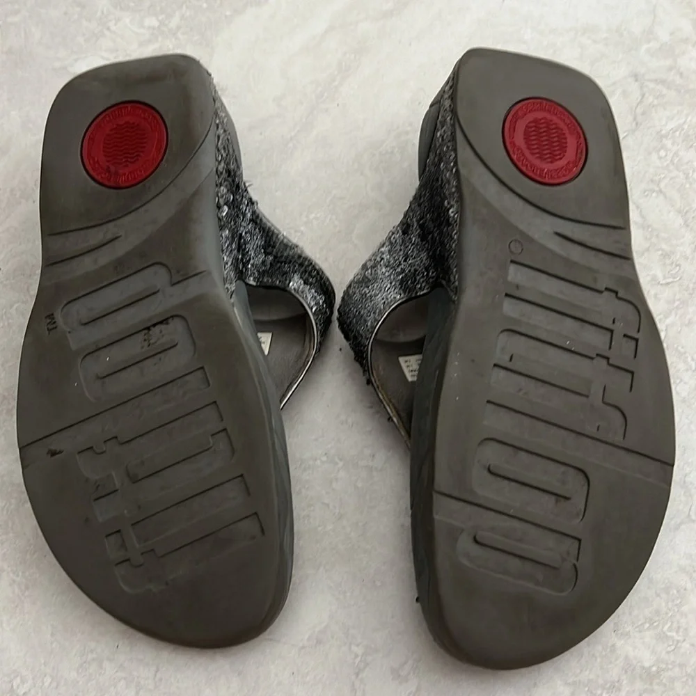 FitFlop Electra Grey Sequin sandals sz 7